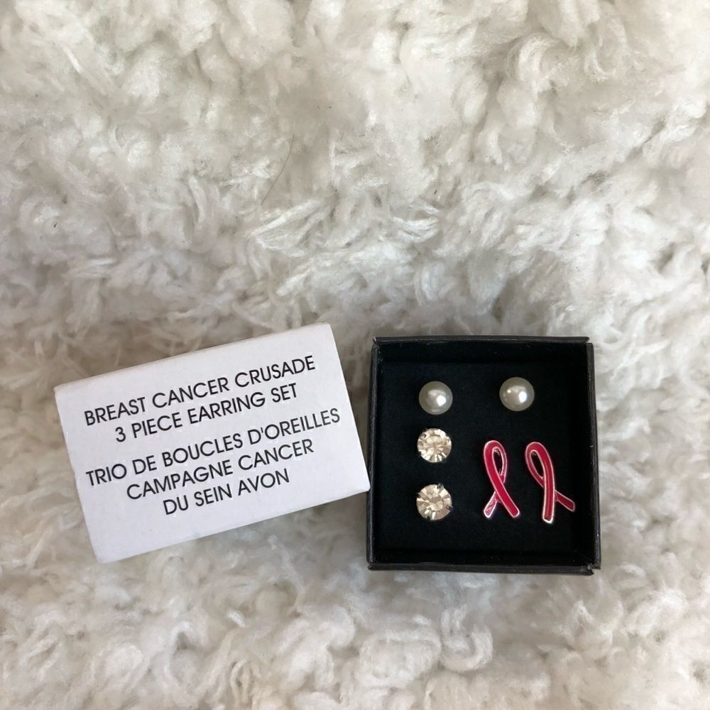 Breast cancer awareness earrings set (3 pairs)